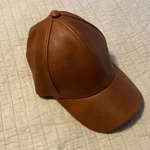 NWOT Brown Faux Leather Hat